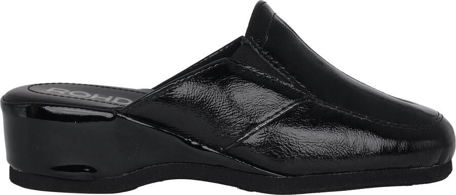 Rohde Zwarte leren binnenslipper