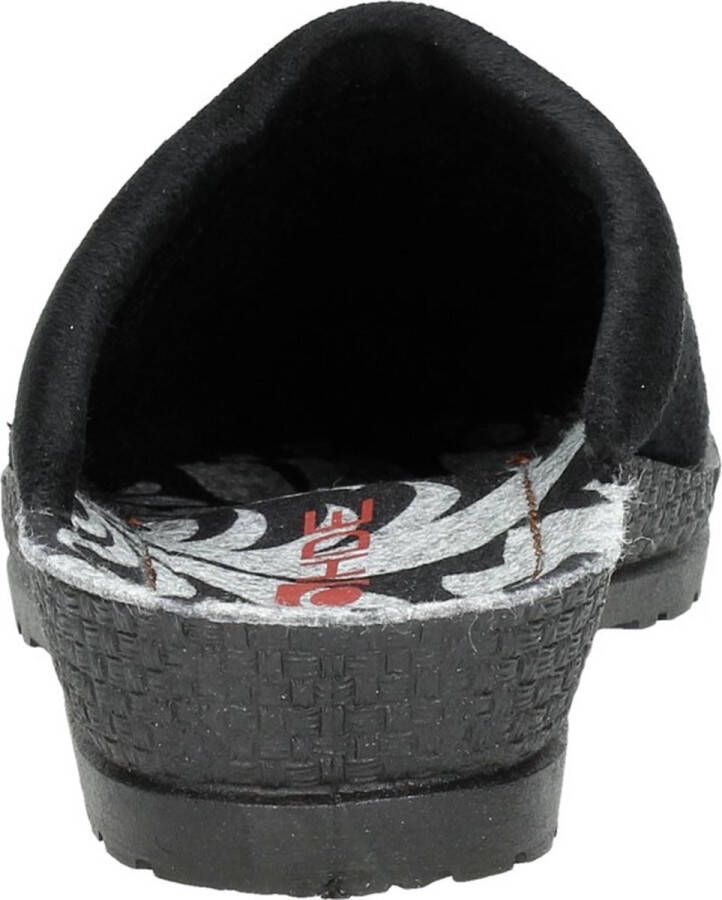 Rohde Pantoffels Dames Sloffen Instappers Canvas Harde zool Open hiel 2291 Zwart - Foto 2