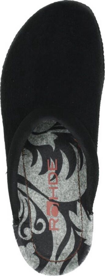 Rohde Pantoffels Dames Sloffen Instappers Canvas Harde zool Open hiel 2291 Zwart - Foto 9