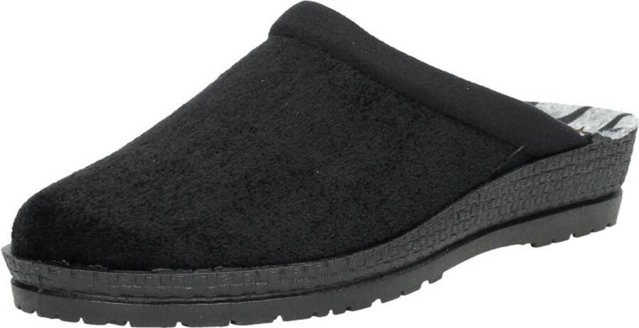 Rohde Pantoffels Dames Sloffen Instappers Canvas Harde zool Open hiel 2291 Zwart - Foto 5