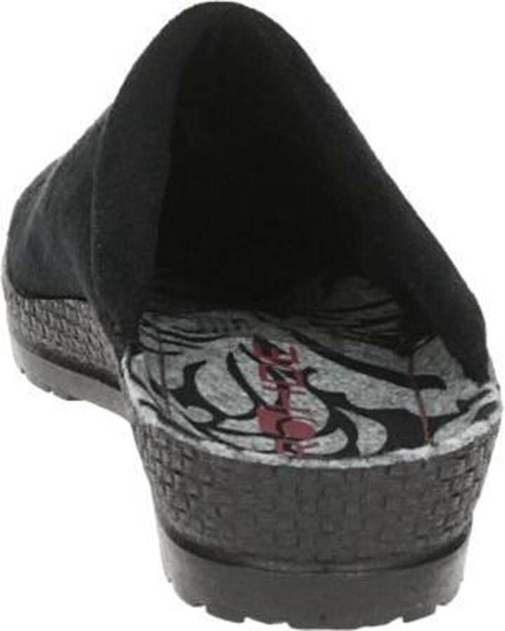Rohde Pantoffels Dames Sloffen Instappers Canvas Harde zool Open hiel 2291 Zwart - Foto 3