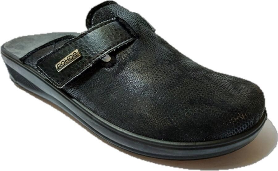 Rohde Pantoffel 6165 Zwart Stretch Verwisselbaar Voetbed 6½