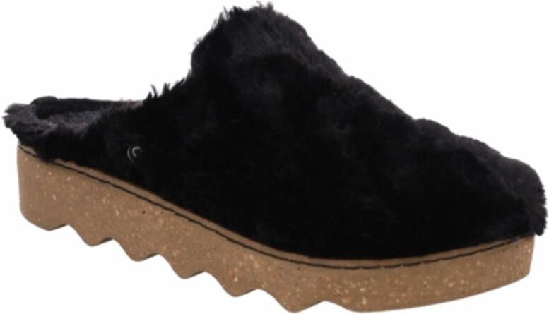 Rohde 6118 90 Zwarte dames pantoffel met en uitneembaar voetbed