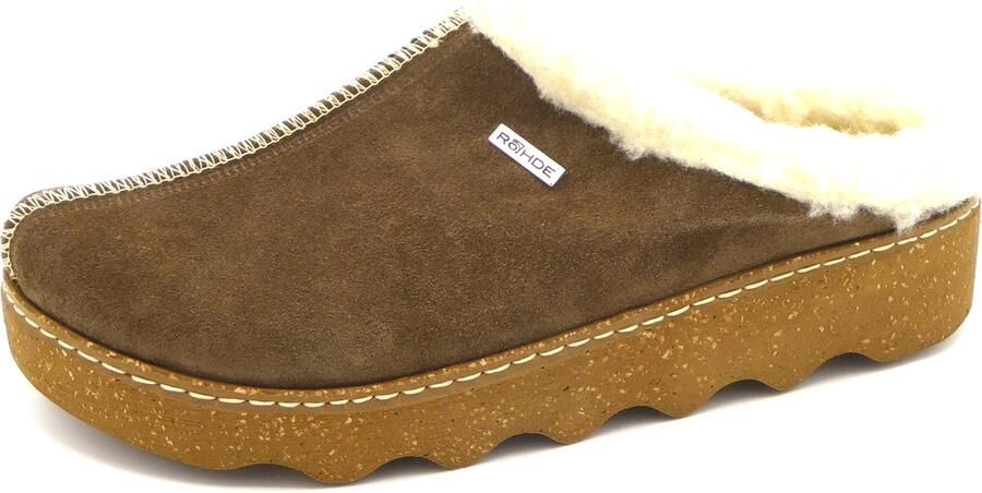 Rohde Pantoffels FOGGIA-D Pantoffel clog met uitneembare binnenzool van schapenvacht