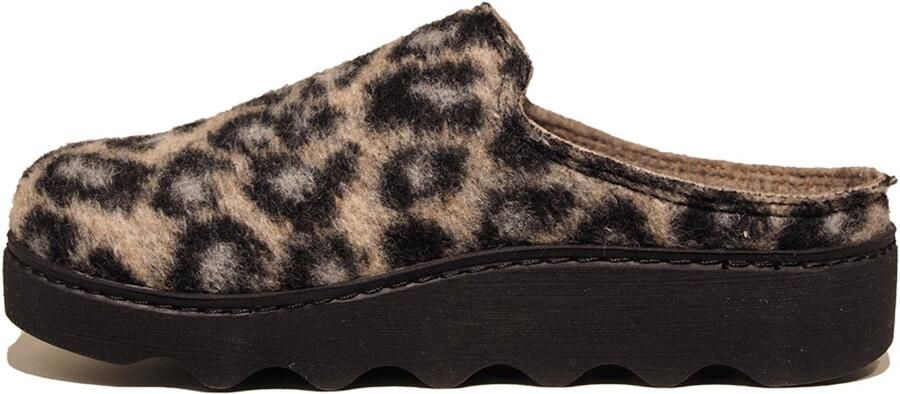 Rohde pantoffels met panterprint