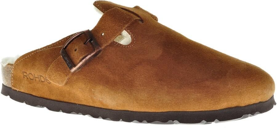 Rohde Pantoffels Wol Cognac