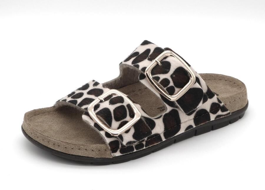 Rohde 5897 72 Slippers Bruin Koeienprint Suede Dames Bruin Koeienprint