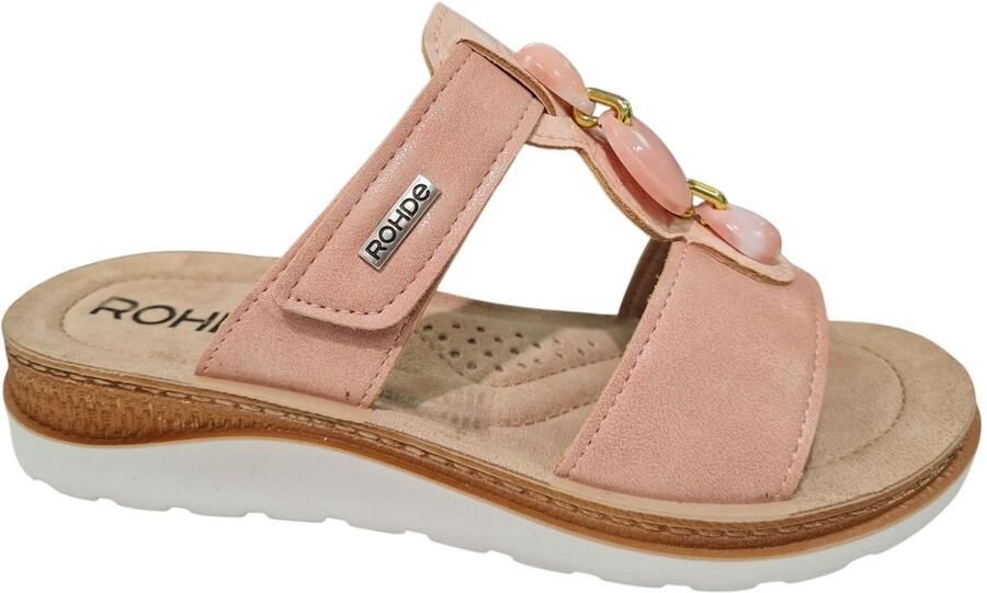 Rohde Roze Nubuck Dames Slippers Roze