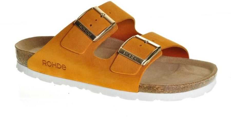 Rohde Slipper Geel Leder Tweeband