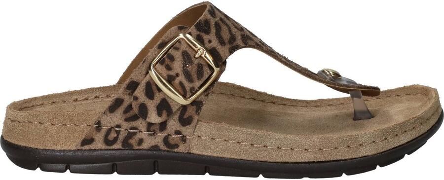 Rohde 5891 18 Teenslippers Bruin Panterprint Suede Dames- Beige - Foto 3