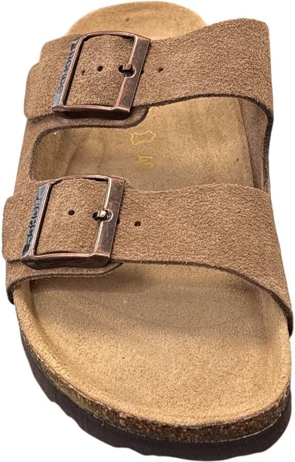 Rohde Beige Leren Slippers Beige