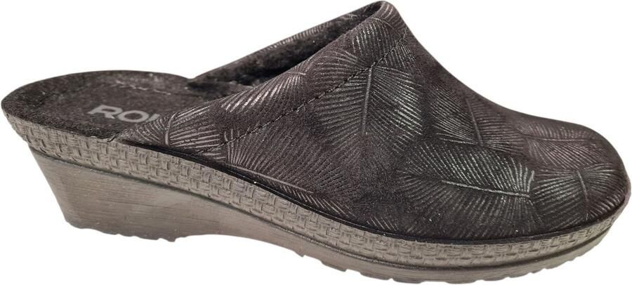 Rohde Zwarte Dames Pantoffels Open Hiel Zwart