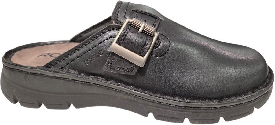 Rohde Heren Pantoffel Muil Leer 5998-90 Zwart