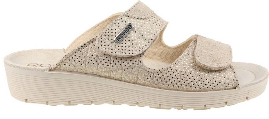 Rohde Beige Leren Slippers Beige