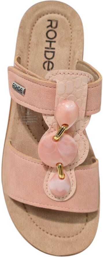 Rohde Roze Nubuck Dames Slippers Roze