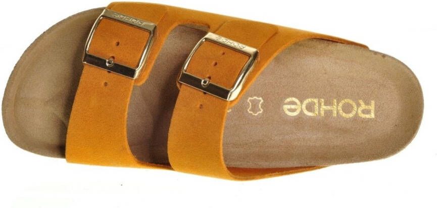 Rohde Slipper Geel Leder Tweeband