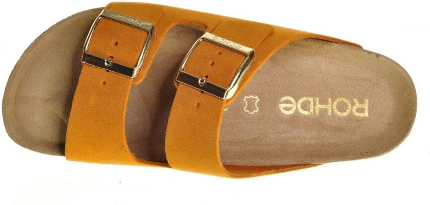 Rohde Slipper Geel Leder Tweeband