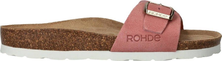 Rohde Roze leren zomerslipper met gesp Pink Dames