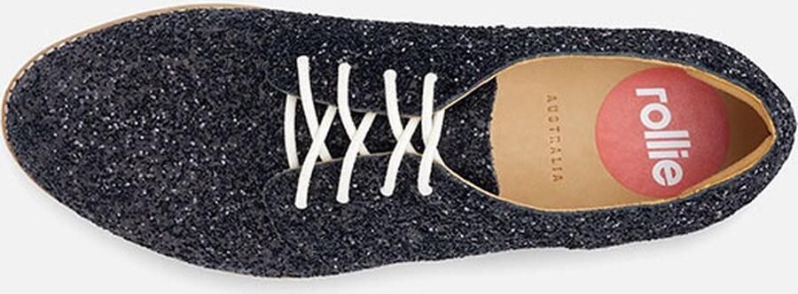 Rollie | Dames | Veterschoen | Derby Black Sparkle - Foto 4