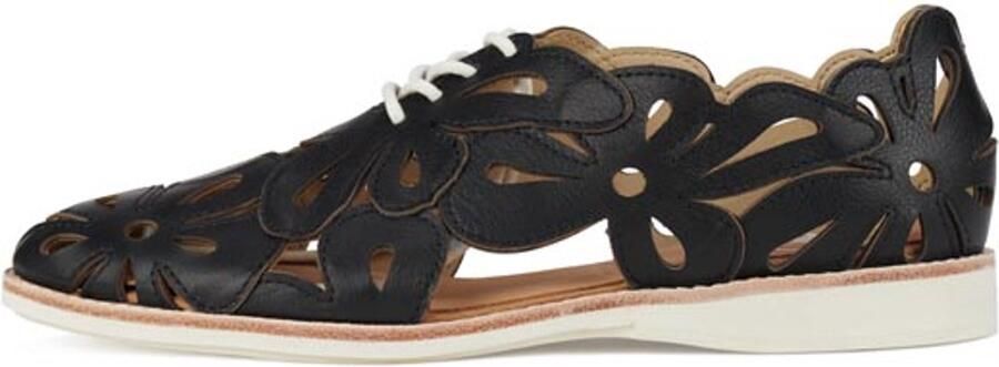 Rollie Dames Veterschoen Sidecut Applique Black