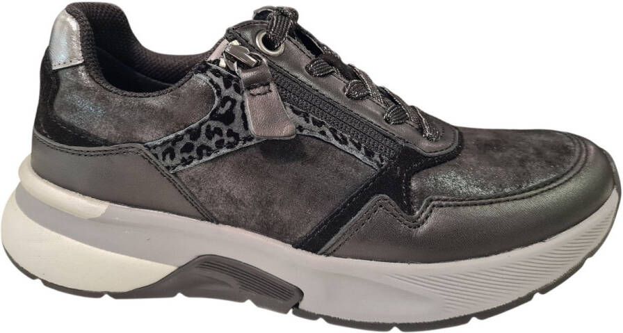 Rollingsoft Gabor 76.847 Sneaker Black Antique Silver Zwart