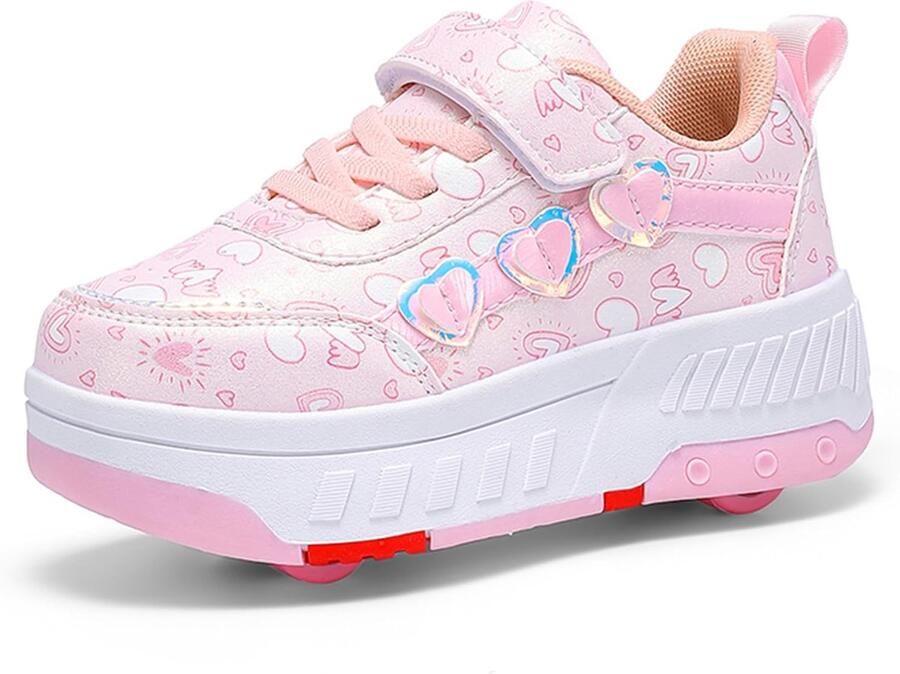 Rolschaatsschoenen voor en skateboarden outdoor parcours kinderen intrekbare sneakers met 4 wielen uniseks tieners sneakers schaatsen kinderen