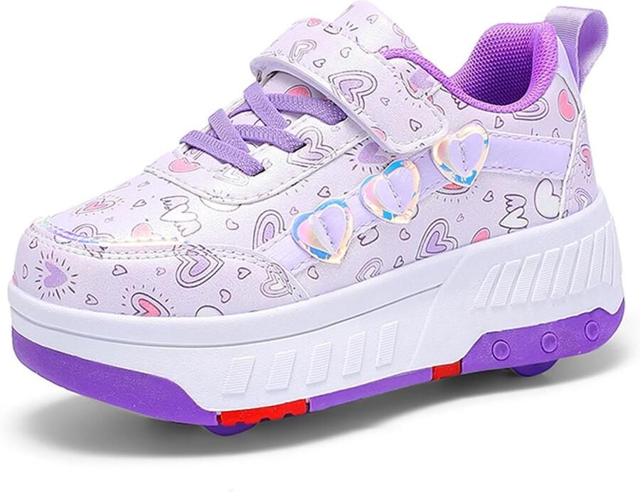 Rolschaatsschoenen voor en skateboarden outdoor parcours kinderen intrekbare sneakers met 4 wielen uniseks tieners sneakers schaatsen kinderen