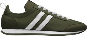 Roly Leger Groen Retro Sneaker met witte strepen Nadal