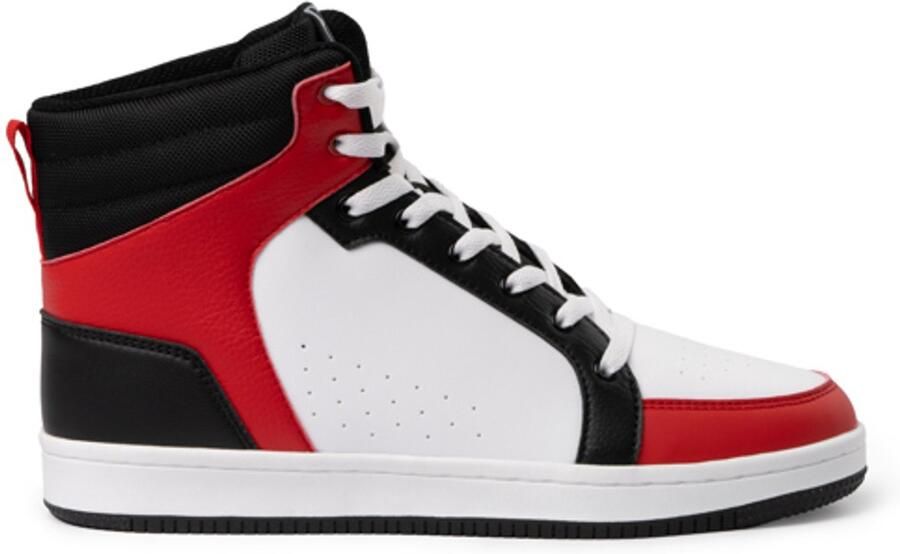 Roly Casual sneakers in basketbalstijl. Sluiting met metalen oogjes en platte veters. Bovenwerk: PU. Zool: TPR. Voering: gewatteerd polyester mesh. Inlegzool van schuim. zwart Rood