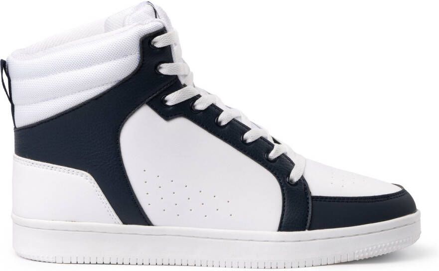 Roly Wit met Blauwe halfhoge sportieve sneaker model Space merk