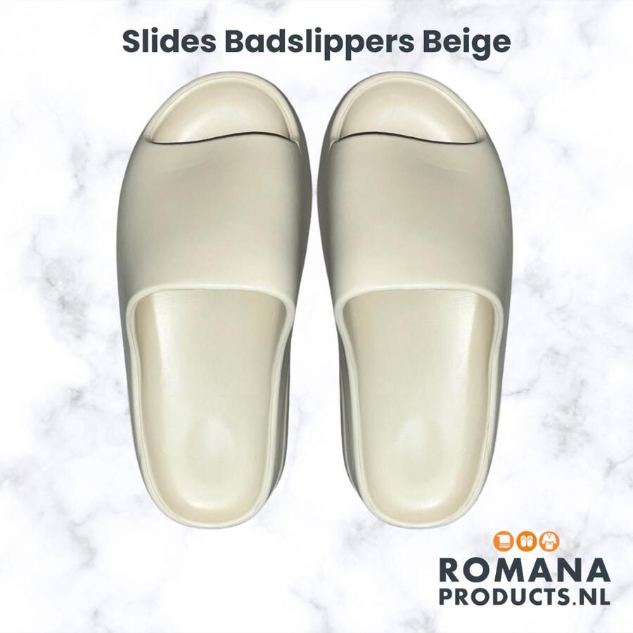 Ro a Products Ro a s Unisex Badslippers Slides Ideaal voor Hotel en Sauna Beige - Foto 3