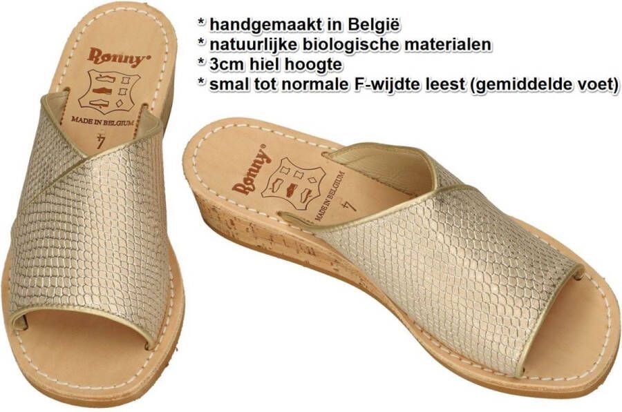 Ronny -Dames goud slippers & muiltjes