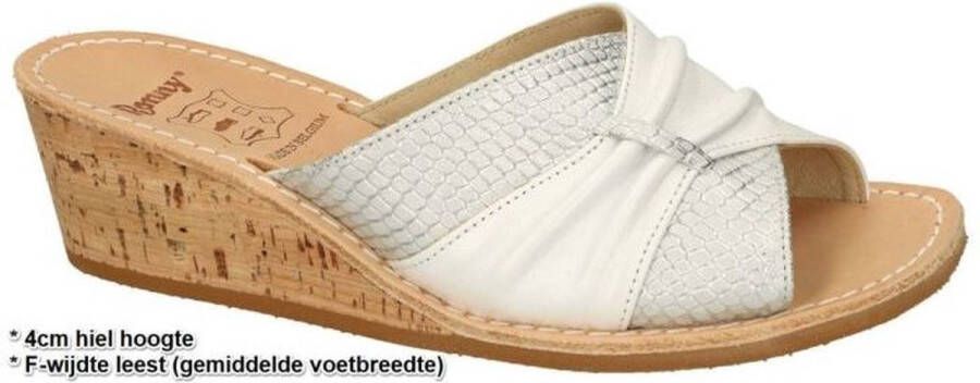 Ronny -Dames zilver slippers & muiltjes