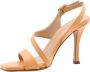 Guglielmo Rotta Rosa Leren Sandalen met Enkelband Beige Dames - Thumbnail 3