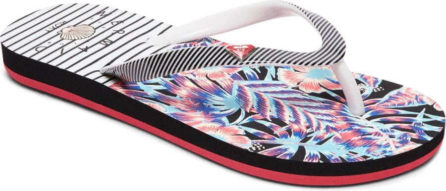 Roxy Kids Slippers Rg Pebbles Vi White Black Flower