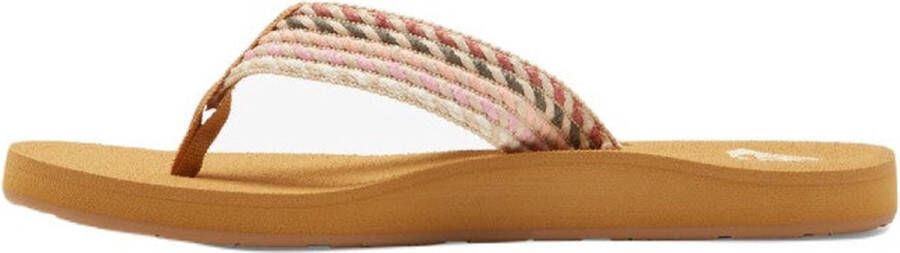 Roxy Porto Rope Teenslippers Natural crazy pink