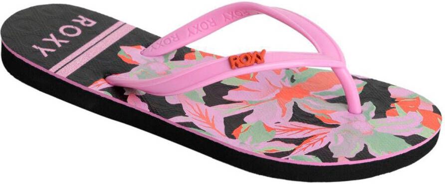 Roxy Rg Viva Stamp Ii Slippers Zwart Roze Meisjes