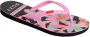 Roxy Rg Viva Stamp Ii Slippers Zwart Roze Meisjes - Thumbnail 1