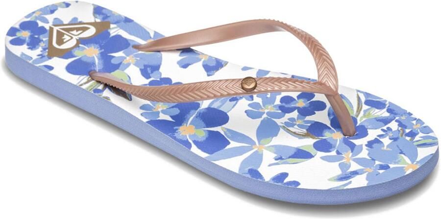 Roxy Bermuda Print Slippers Wit Blauw Vrouw