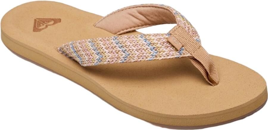 Roxy Slipp ROX Porto Raffia Lichtblauw Zandbruin Blauw