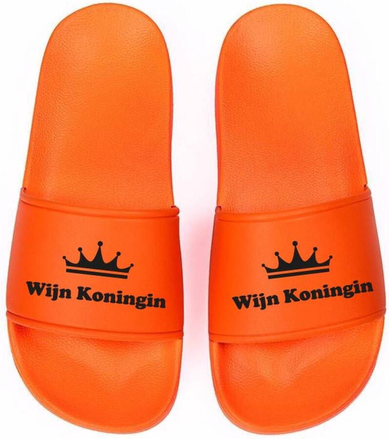 Wijn Koningin Slippers Oranje Dames Comfortabel Perfect voor Koningsdag & Festivals