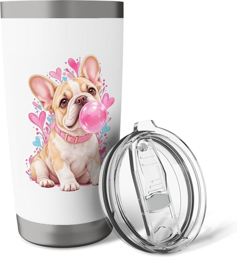 RVS thermosbeker voor Franse Bulldog