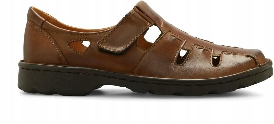 Ryłko Heren Sandalen Bruin Leer Klittenband