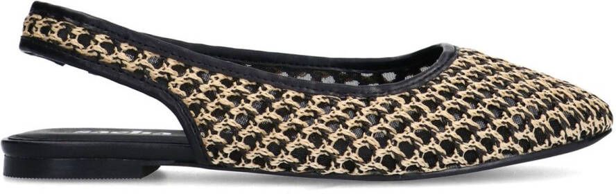 Sacha Dames Beige fishnet slingbacks