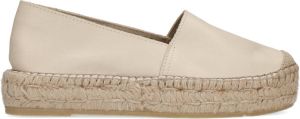 Sacha Dames Beige leren platform espadrilles