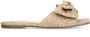 Sacha Dames Beige raffia slippers met strik - Thumbnail 2