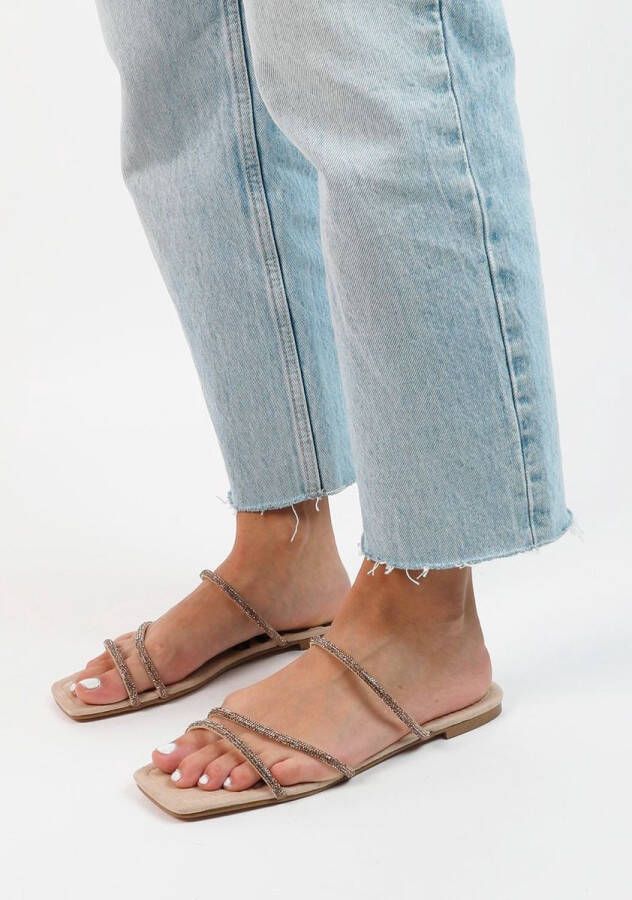 Sacha Dames Beige sandalen met strass bandjes - Foto 2
