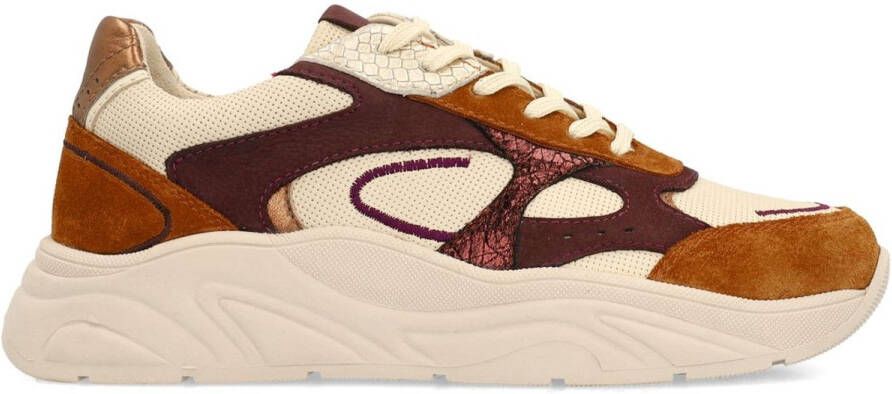Sacha Dames Beige sneakers met multicolor details