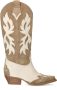 Sacha Dames Beige suède cowboylaarzen met sierstiksels - Thumbnail 2
