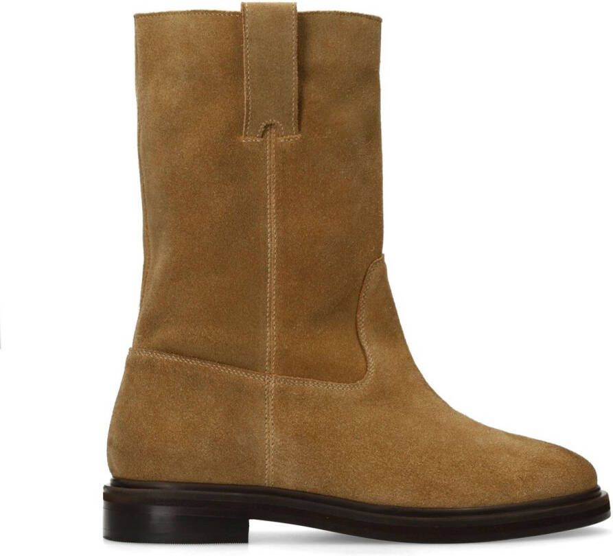 Sacha Dames Beige suède enkellaarsjes